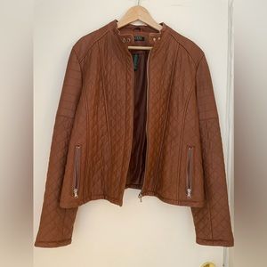 Woman’s: Ralph Lauren Leather Bomber jacket in Brown Size: XL